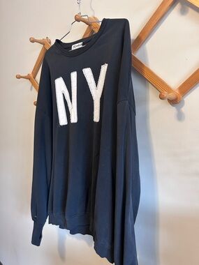 The Laundry Room Black Sweatshirt with White Appliqué